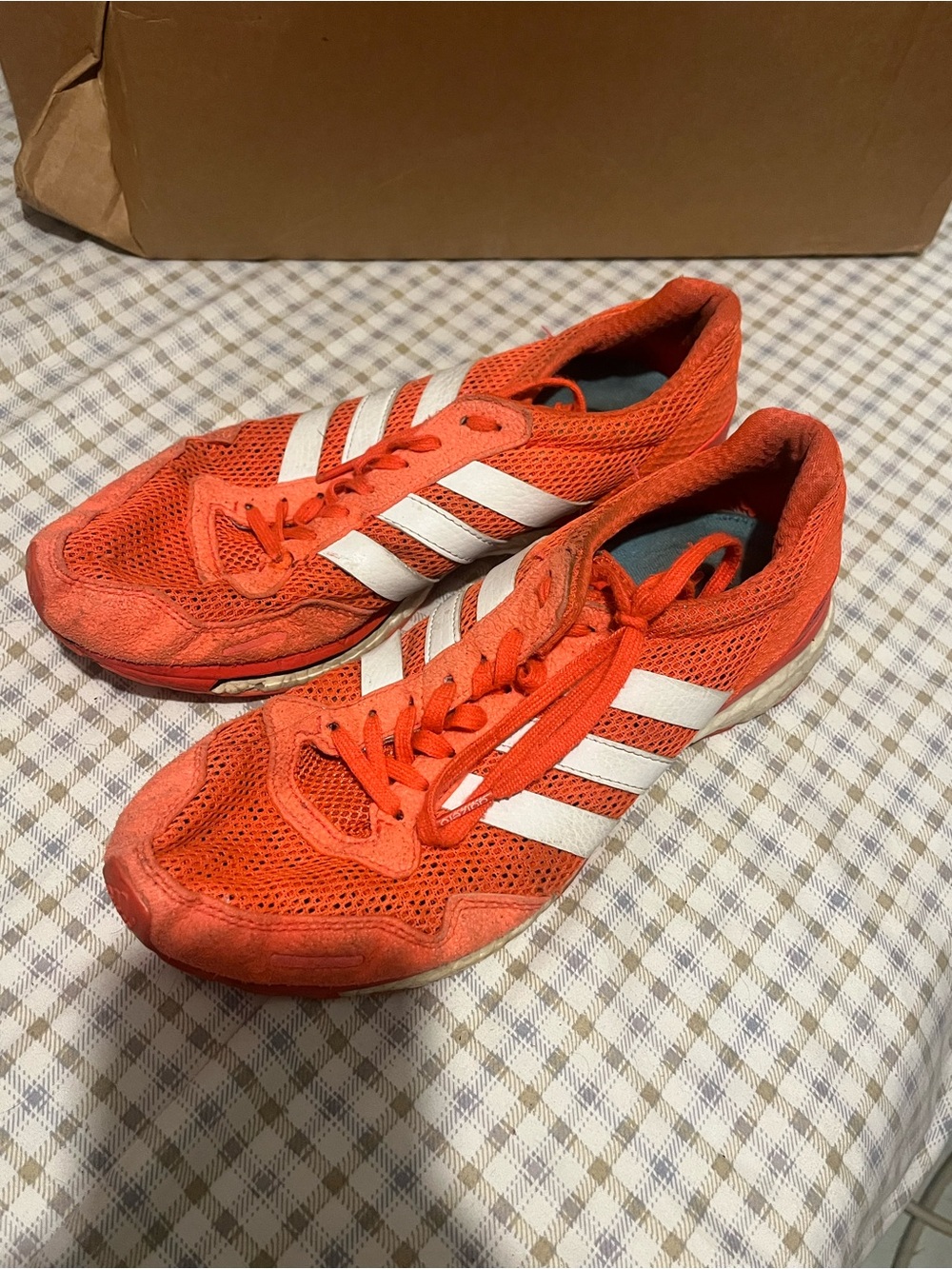 Continental Bright Orange Mesh Sneakers with White Stripes